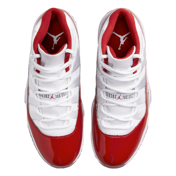 Red and white hot sale low top 11s
