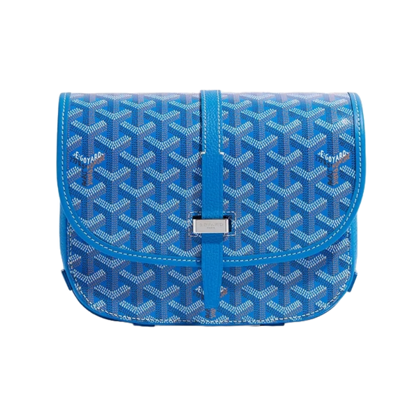 Goyard Chevron Belvedere Messenger In - Medium Blue Messenger Bag