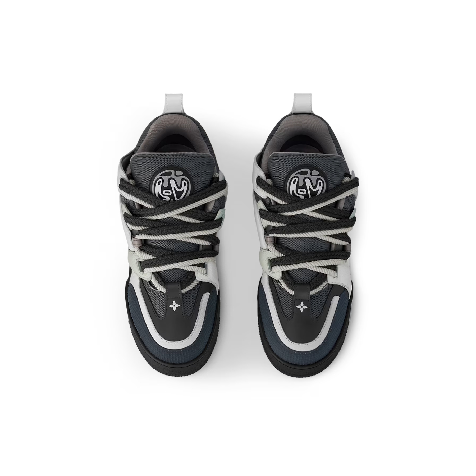 Louis Vuitton Black/Grey Leather LV Trainer Sneakers Size 41 Louis