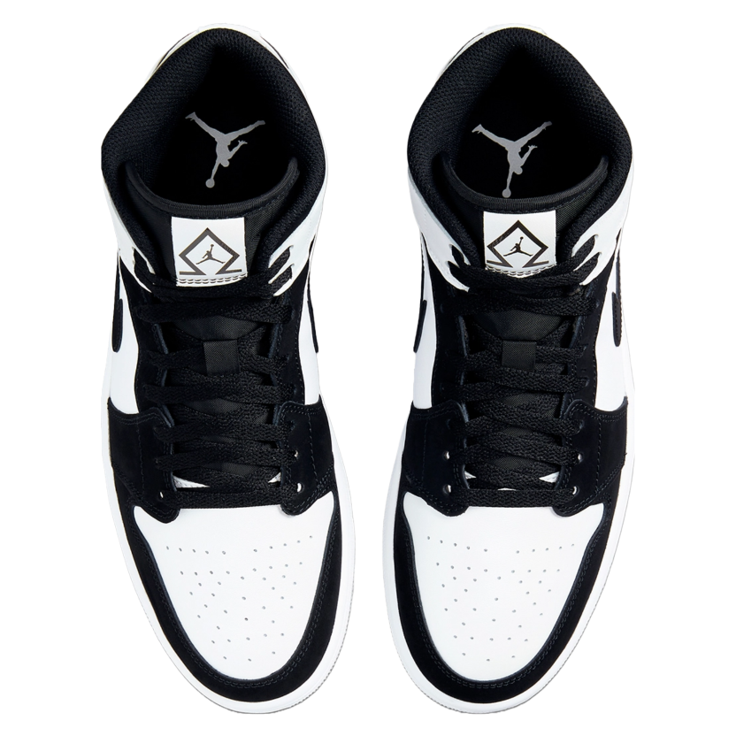Air jordan 1 mid white hotsell white black