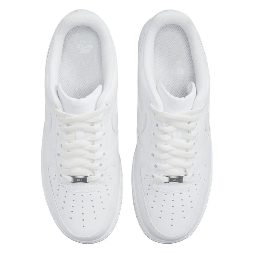 All white low top best sale air force 1 07's