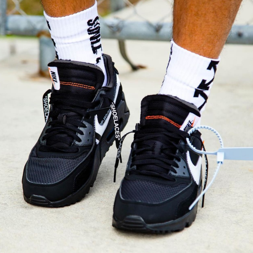Off white air max 90 black laces Clearance