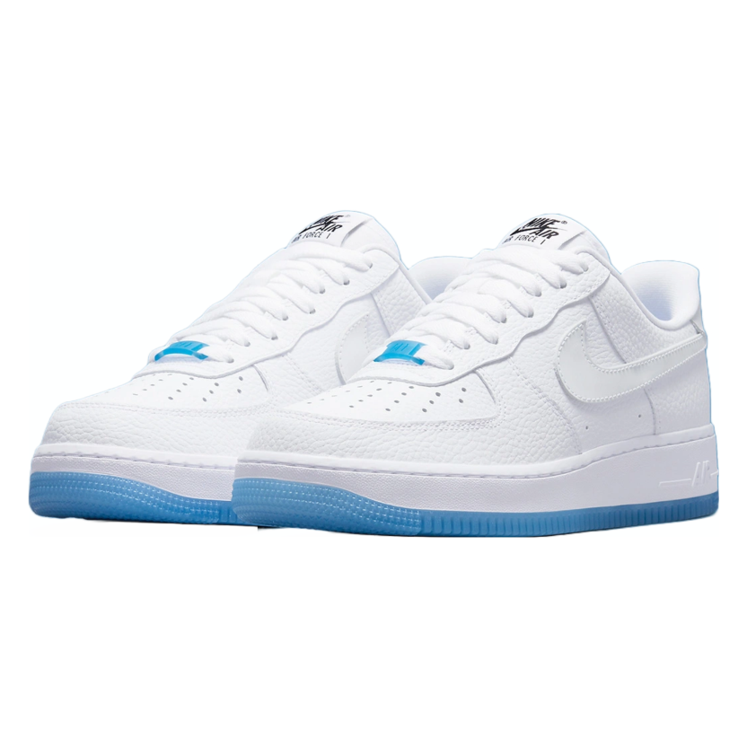 Nike air force 1 womens blue and hot sale white