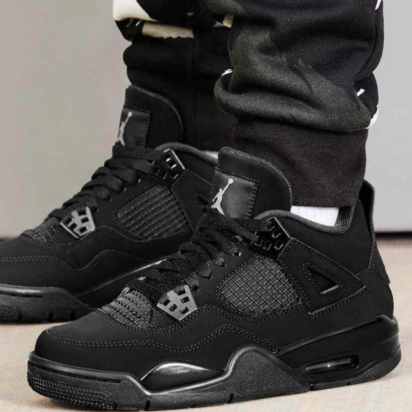 All black jordan 4 black cat best sale