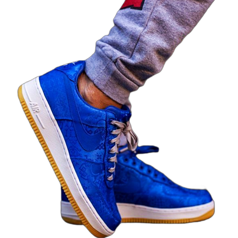 Solid blue air force ones on sale