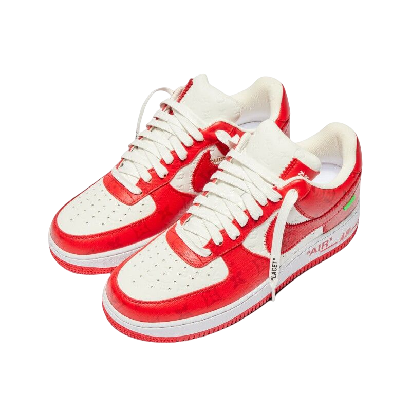 Louis Vuitton x Nike Air Force 1 Red | Size 8.5, Sneaker
